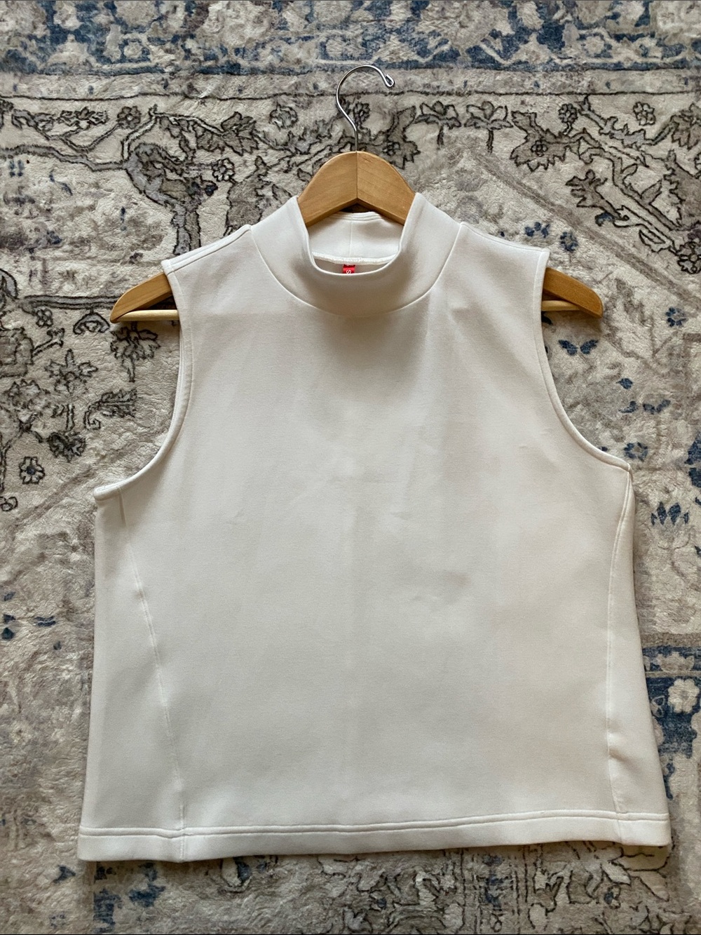 Spanx White Mock Neck Modal Blend Top